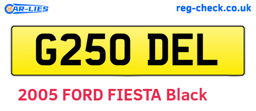 G250DEL are the vehicle registration plates.