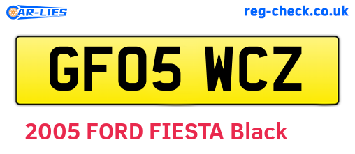 GF05WCZ are the vehicle registration plates.