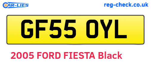 GF55OYL are the vehicle registration plates.