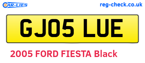 GJ05LUE are the vehicle registration plates.