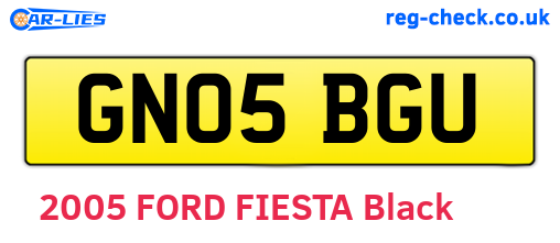 GN05BGU are the vehicle registration plates.