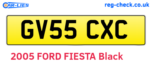 GV55CXC are the vehicle registration plates.