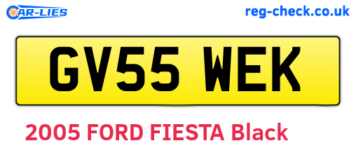 GV55WEK are the vehicle registration plates.