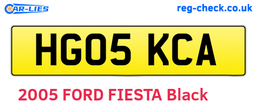 HG05KCA are the vehicle registration plates.