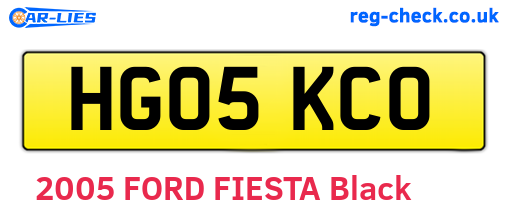 HG05KCO are the vehicle registration plates.