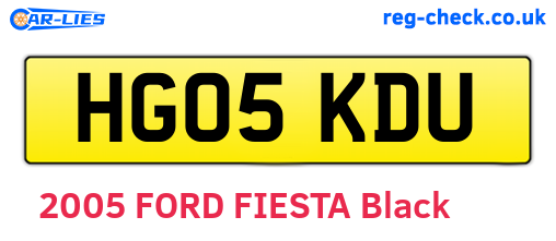 HG05KDU are the vehicle registration plates.
