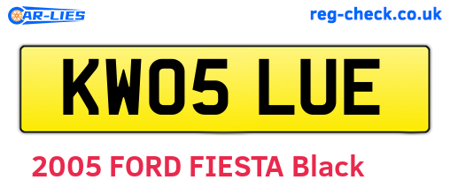 KW05LUE are the vehicle registration plates.