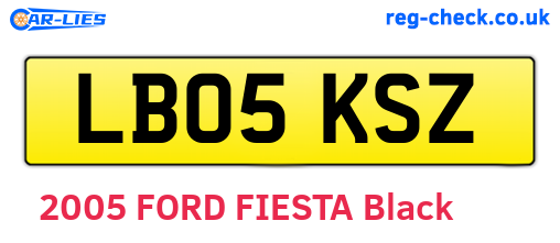 LB05KSZ are the vehicle registration plates.