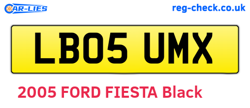 LB05UMX are the vehicle registration plates.