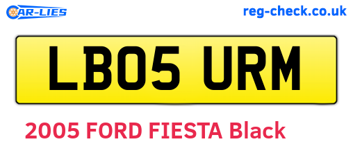 LB05URM are the vehicle registration plates.