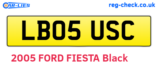LB05USC are the vehicle registration plates.