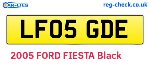 LF05GDE are the vehicle registration plates.