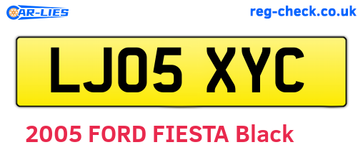 LJ05XYC are the vehicle registration plates.