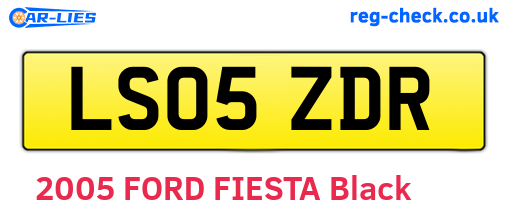 LS05ZDR are the vehicle registration plates.