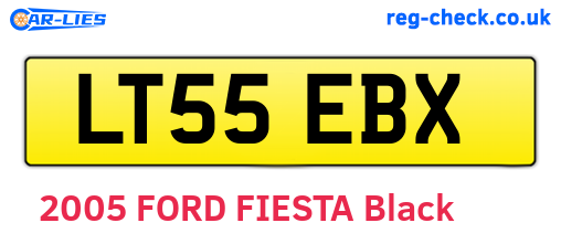 LT55EBX are the vehicle registration plates.