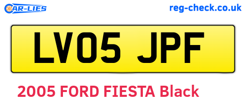 LV05JPF are the vehicle registration plates.