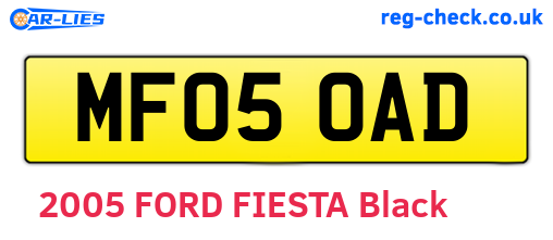 MF05OAD are the vehicle registration plates.