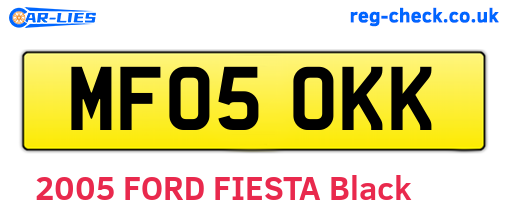 MF05OKK are the vehicle registration plates.