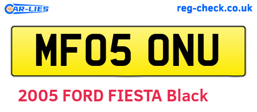 MF05ONU are the vehicle registration plates.