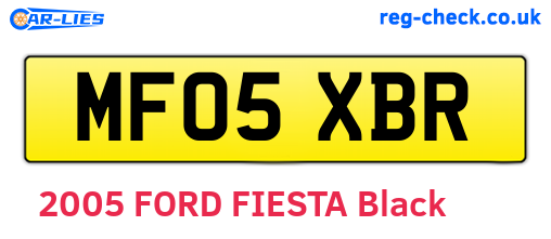 MF05XBR are the vehicle registration plates.