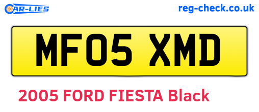 MF05XMD are the vehicle registration plates.