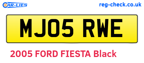 MJ05RWE are the vehicle registration plates.