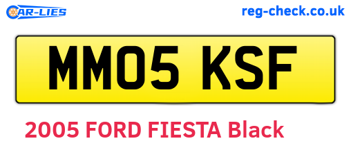 MM05KSF are the vehicle registration plates.