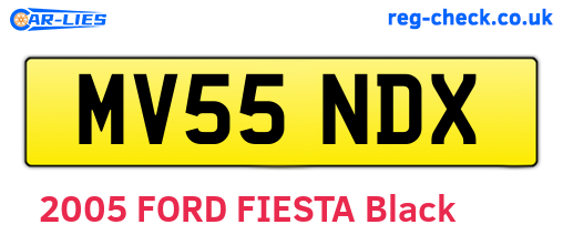 MV55NDX are the vehicle registration plates.