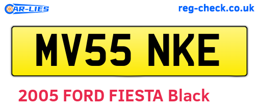 MV55NKE are the vehicle registration plates.
