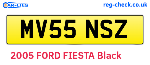 MV55NSZ are the vehicle registration plates.
