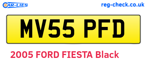 MV55PFD are the vehicle registration plates.