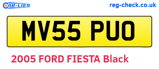 MV55PUO are the vehicle registration plates.
