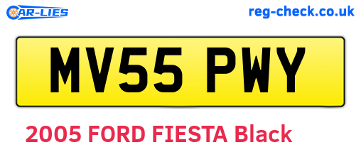 MV55PWY are the vehicle registration plates.