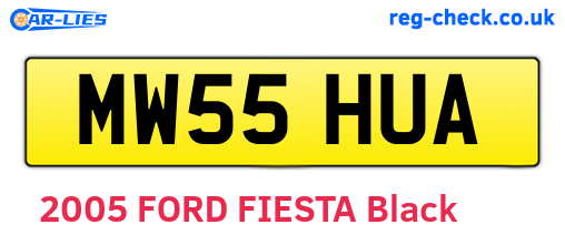 MW55HUA are the vehicle registration plates.