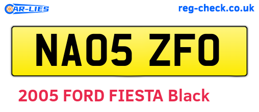 NA05ZFO are the vehicle registration plates.