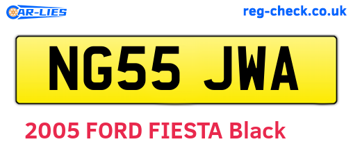 NG55JWA are the vehicle registration plates.