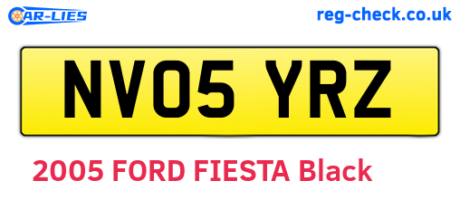 NV05YRZ are the vehicle registration plates.