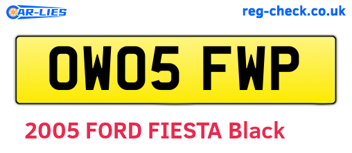 OW05FWP are the vehicle registration plates.