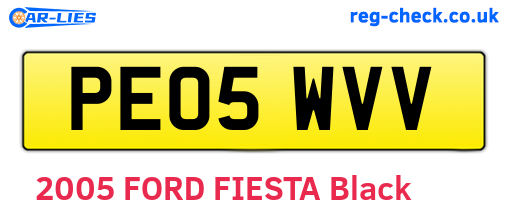 PE05WVV are the vehicle registration plates.