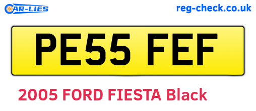 PE55FEF are the vehicle registration plates.