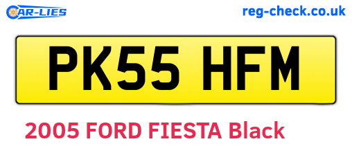 PK55HFM are the vehicle registration plates.