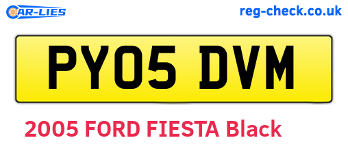PY05DVM are the vehicle registration plates.