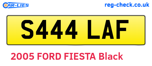 S444LAF are the vehicle registration plates.