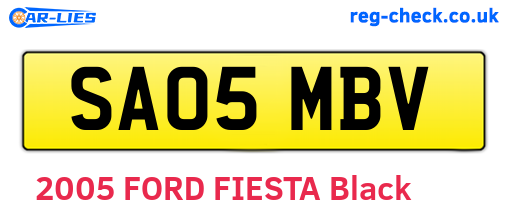 SA05MBV are the vehicle registration plates.