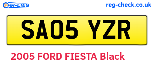SA05YZR are the vehicle registration plates.