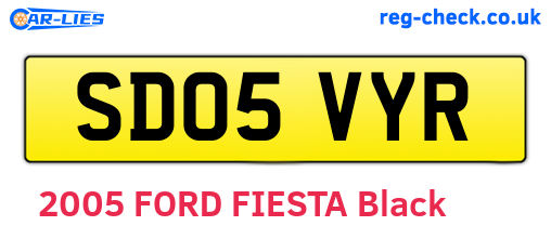 SD05VYR are the vehicle registration plates.