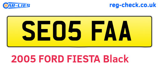 SE05FAA are the vehicle registration plates.