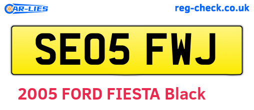 SE05FWJ are the vehicle registration plates.