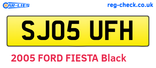 SJ05UFH are the vehicle registration plates.