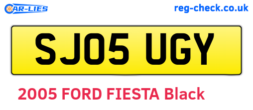 SJ05UGY are the vehicle registration plates.
